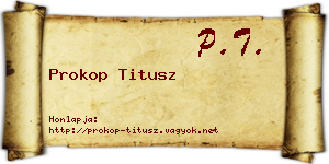 Prokop Titusz névjegykártya